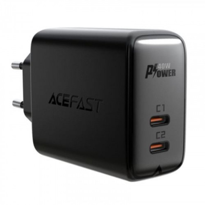 Зарядное устройство ACEFAST A9 40W USB-C+USB-C Черный