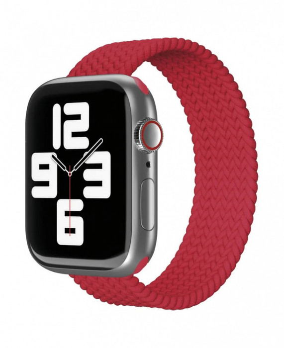Ремешок нейлоновый плетёный VLP для Apple Watch 38/40/41 S/M красный
