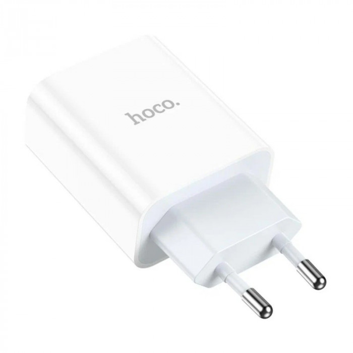 Зарядное устройство HOCO C97A 1USB+USB Type-C 3.0A Белый + USB-C кабель 1м