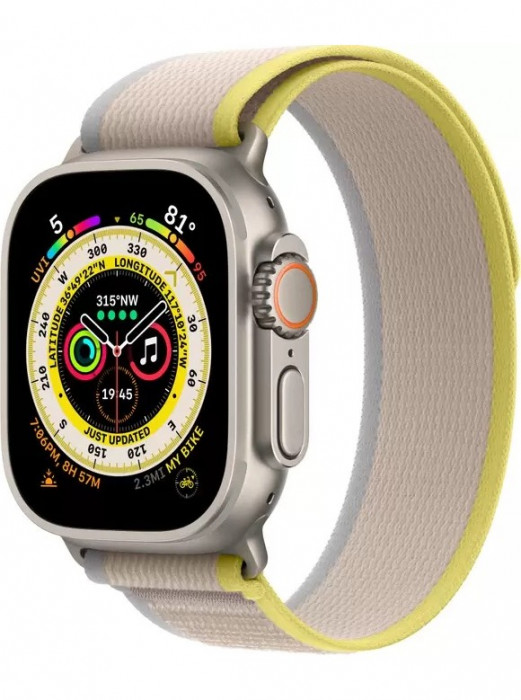 Умные часы Apple Watch Ultra 49mm GPS + Cellular Titanium Case with Yellow/Beige Trail Loop
