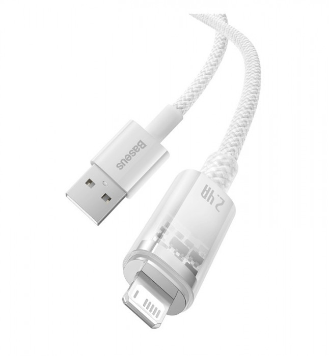 Кабель Baseus Explorer Series Fast Charging Cable with Smart Temperature Control USB to Apple Lightning 2.4A 1m (CATS010002) Белый