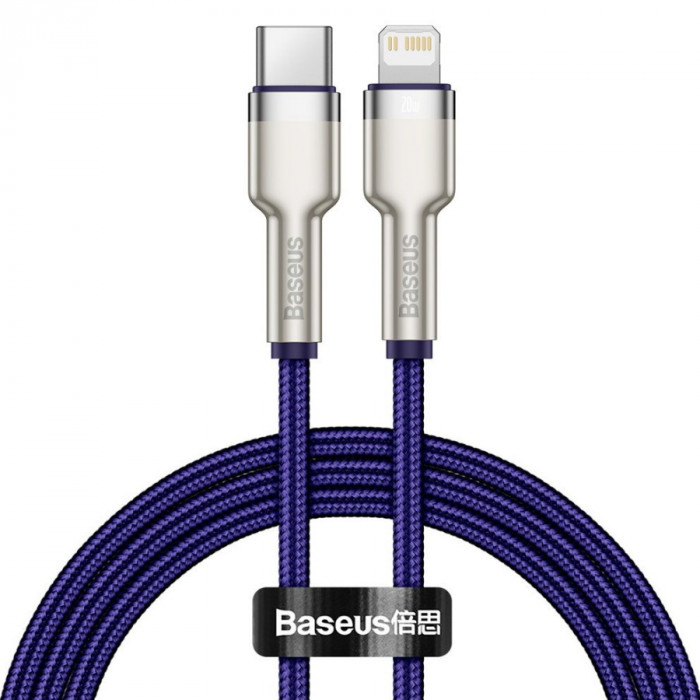 Кабель Baseus Cafule Series Metal Data Cable Type-C to Lightning PD 20W 2m Фиолетовый (CATLJK-B05)