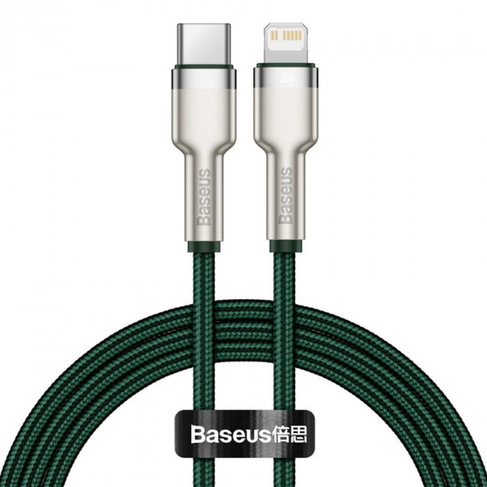 Кабель Baseus Cafule Series Metal Data Cable Type-C to Lightning PD 20W 2m Зеленый (CATLJK-B06)