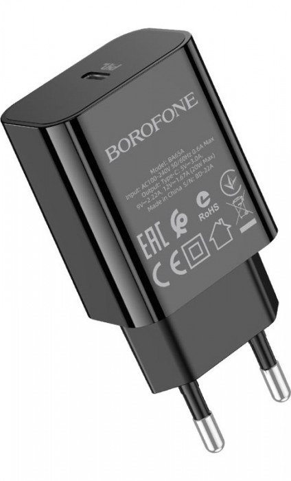 Зарядное устройство Borofone BA65A Plus USB-C, 20W Черный