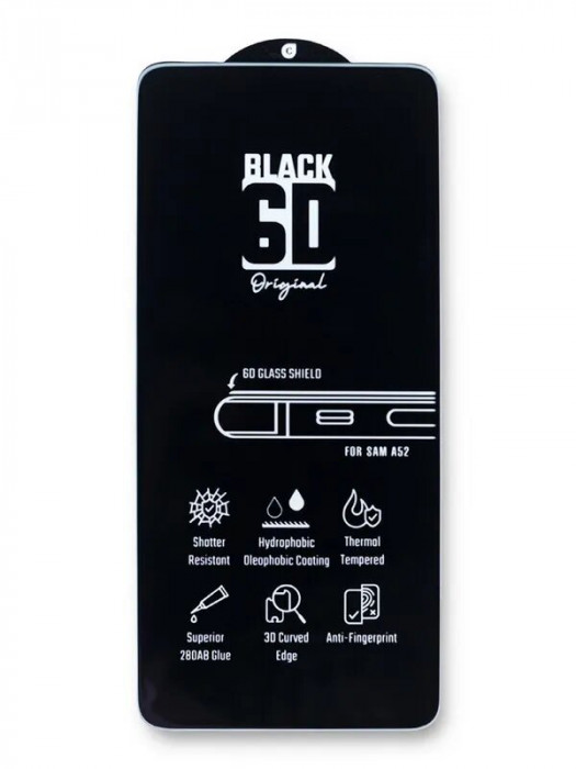 Защитное стекло 6D Capaalii Black для Samsung A52