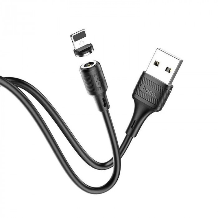 Кабель HOCO X52 Sereno USB - Lightning 8-pin, 2.4А, магнитный, 1м, PVC Черный