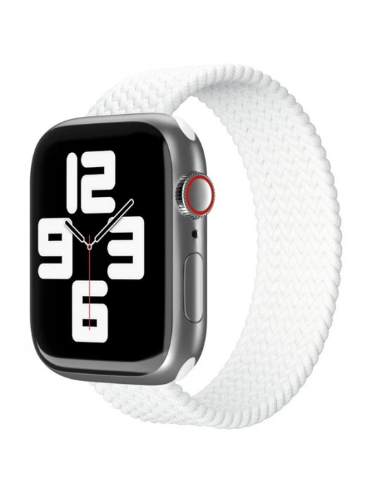 Ремешок нейлоновый плетёный "vlp" для Apple Watch 42/44/45 L/XL белый