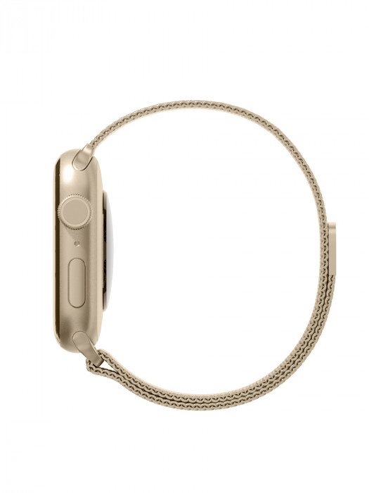 Ремешок из нержавеющей стали сетчатый "vlp" для Apple Watch 42/44/45 золотой