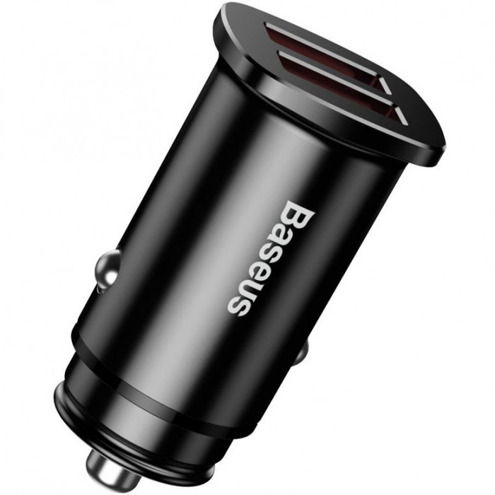 Автомобильное зарядное устройство Baseus Square metal A+C 30W PPS Car Charger Черное (CCALL-AS01)
